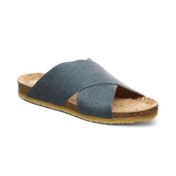 BearPaw Vegan Pina Womens Size 8 Indigo Slip On Footbed Slide Sandals 2432W NWT - Picture 1 of 5